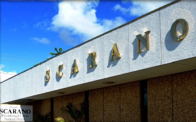 A photo of Scarano's sign