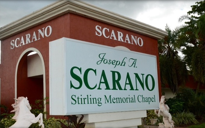 Scarano funeral home front sign