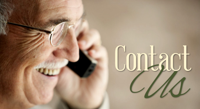 A photo of a man on the phone - contact us icon